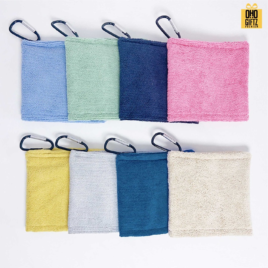 พวงกุญแจผ้าเช็ดลูกกอลฟ์ สกรีนโลโก้ ทำเป็นของพรีเมี่ยม ของชำร่วยได้