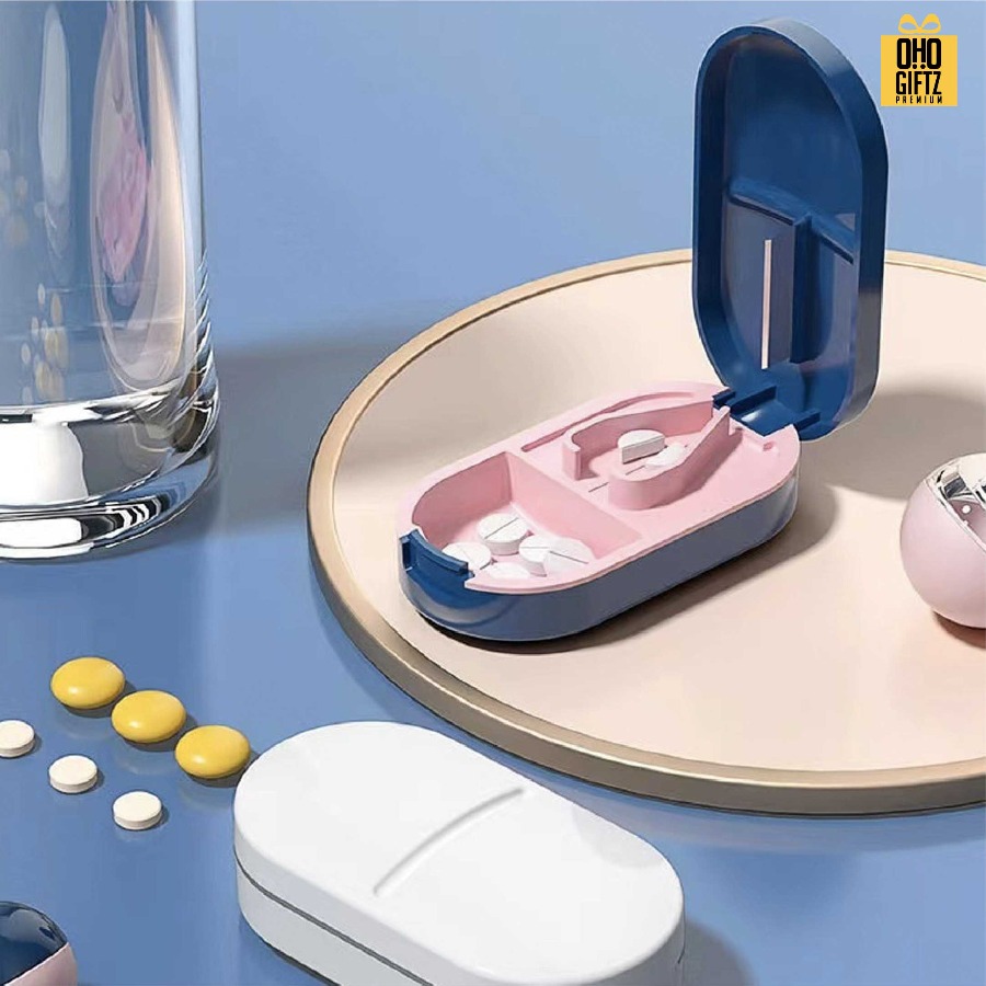 ที่ตัดยาทรงเม็ดยา สกรีนชื่อ สกรีนโลโก้ ทำเป็นของพรีเมี่ยมได้ 