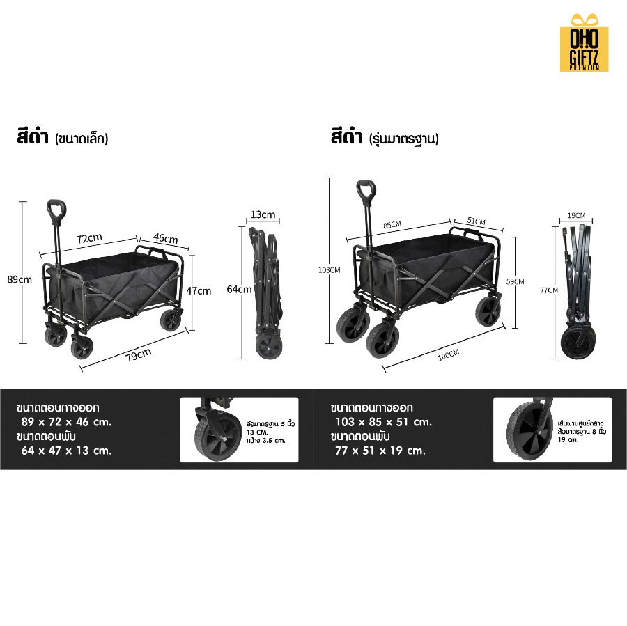 รถเข็นพับได้ สกรีนโลโก้ ทำเป็นของพรีเมี่ยมได้
