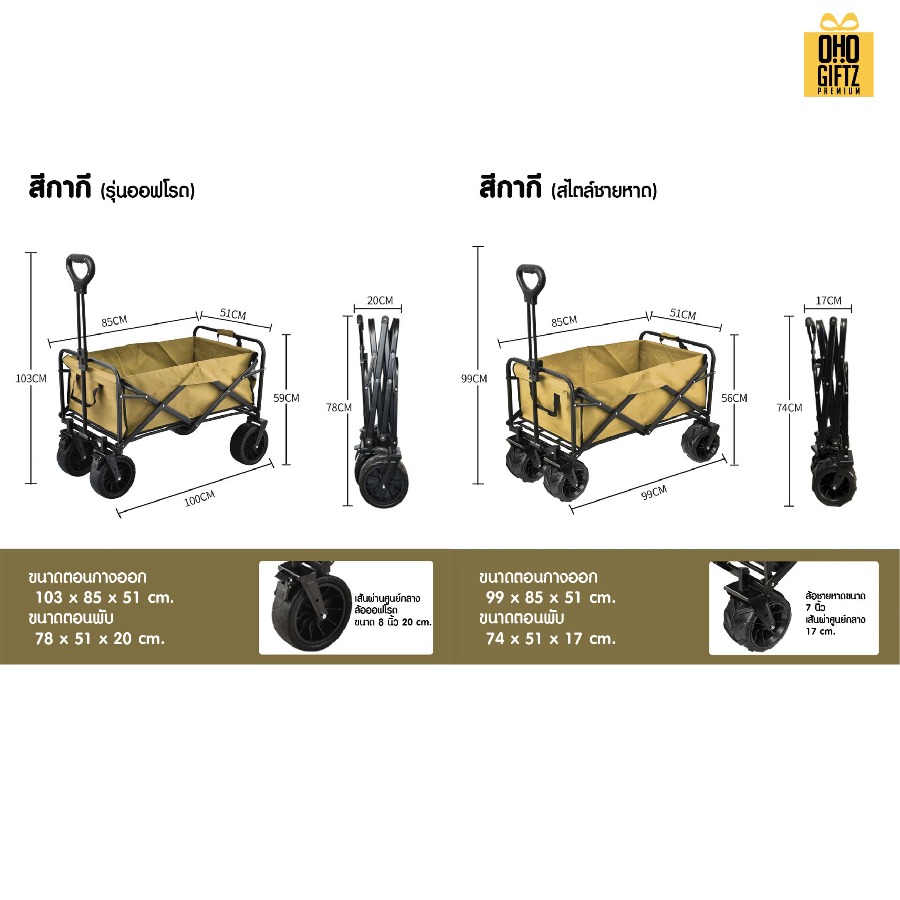 รถเข็นพับได้ สกรีนโลโก้ ทำเป็นของพรีเมี่ยมได้