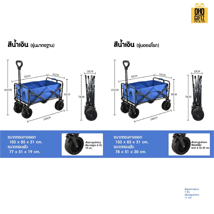 รถเข็นพับได้ สกรีนโลโก้ ทำเป็นของพรีเมี่ยมได้