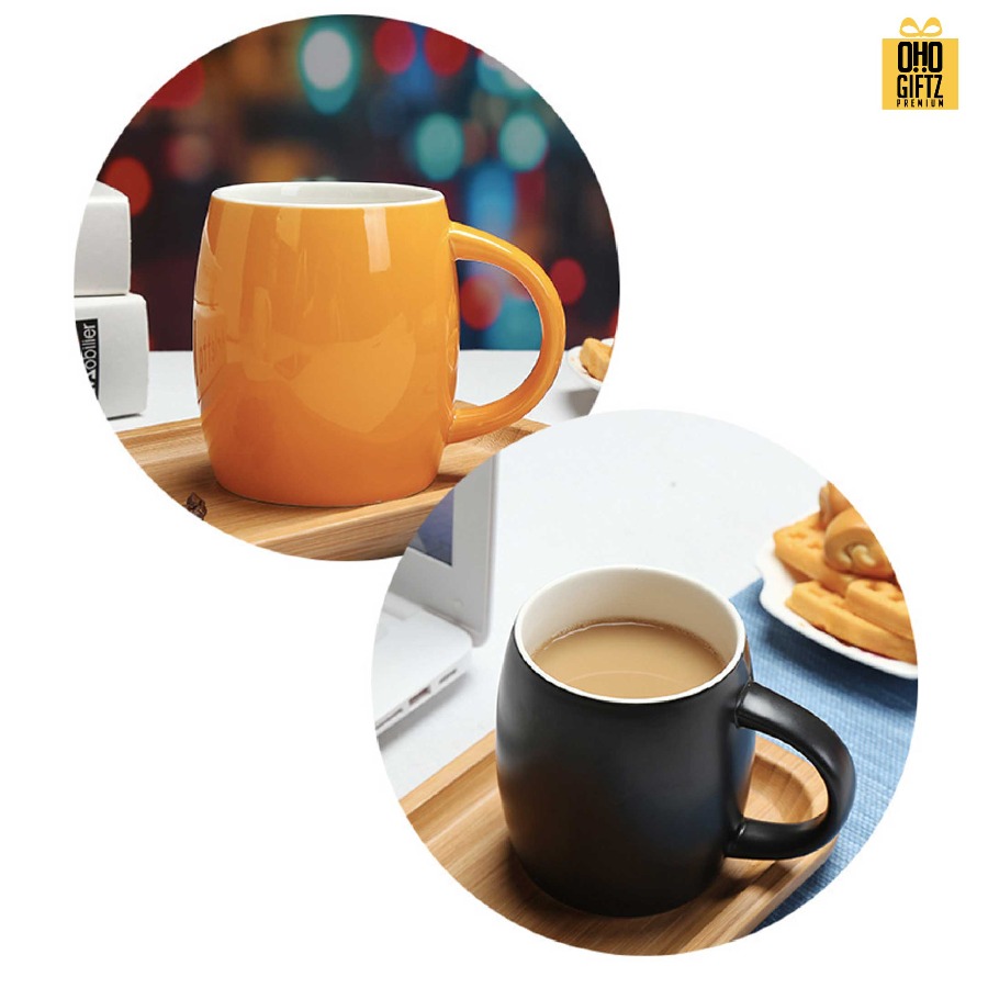 แก้วเซรามิคทรงถังไวน์ สกรีนชื่อ สกรีนโลโก้ ทำเป็นของพรีเมี่ยมได้