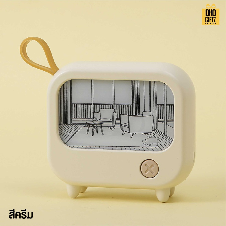 โคมไฟตั้งโต๊ะทรงทีวี มีวิว สกรีนโลโก้ ทำเป็นของพรีเมี่ยม ของที่ระลึกได้