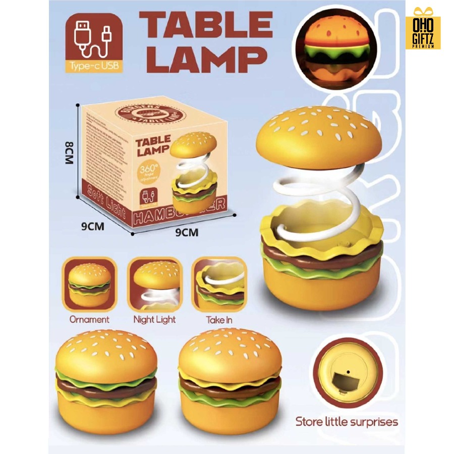 โคมไฟแฮมเบอร์เกอร์ เฟรนซ์ฟราย สกรีนโลโก้ ทำเป็นของพรีเมี่ยม ของที่ระลึกได้