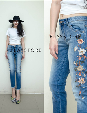 [Playstore] EaRTHToNe FLoRAL EmBRoided JEANS