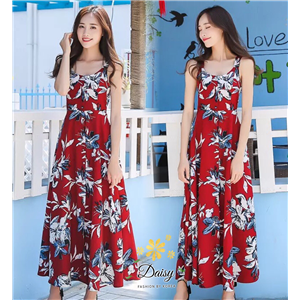[Daisy] ชุดเดรสผ้าหางกระรอกเกาหลี 