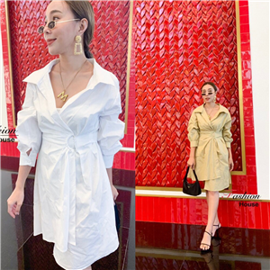 [Fashion] Dress เชิ๊ตเเขนยาว ผ้าCotton