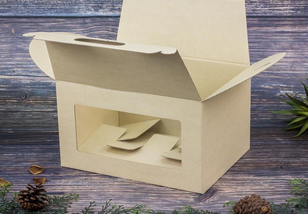 กล่องใส่ผลไม้ กล่องใส่สินค้า บรรจุภัณฑ์ กล่องลูกฟูก JUMBO มีหน้าต่าง