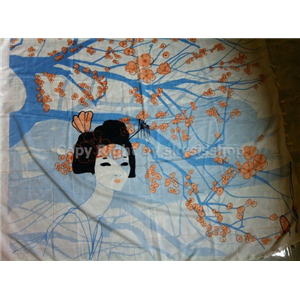 ผ้าพันคอสุดเก๋ Japanese girl in flow ฟ้า สวย จาก H&M 