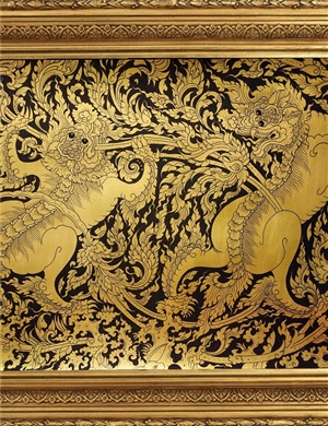 ภาพเขียน สิงห์ทองคู่ 
