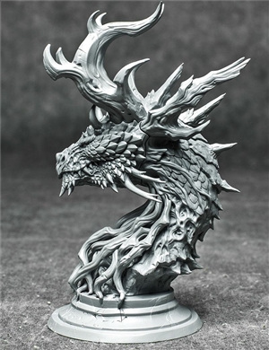 Forest Dragon Bust Unpainted Resin Kits Model GK Figure 3D Print 20cm