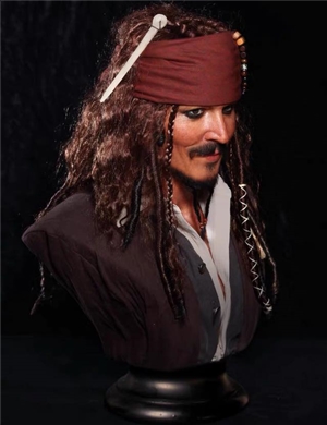 A.J Thompson Captian Jack Sparrow life size bust 1/1 