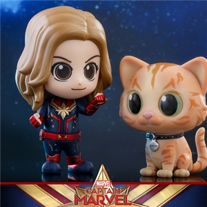 Hottoys Cosbaby Captain Marvel And Goose / กล่องไม่สวย