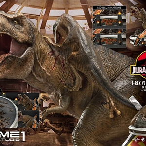 PRIME1 STUDIO LMCJP-07S T-REX VS Velociraptors in the Rotunda