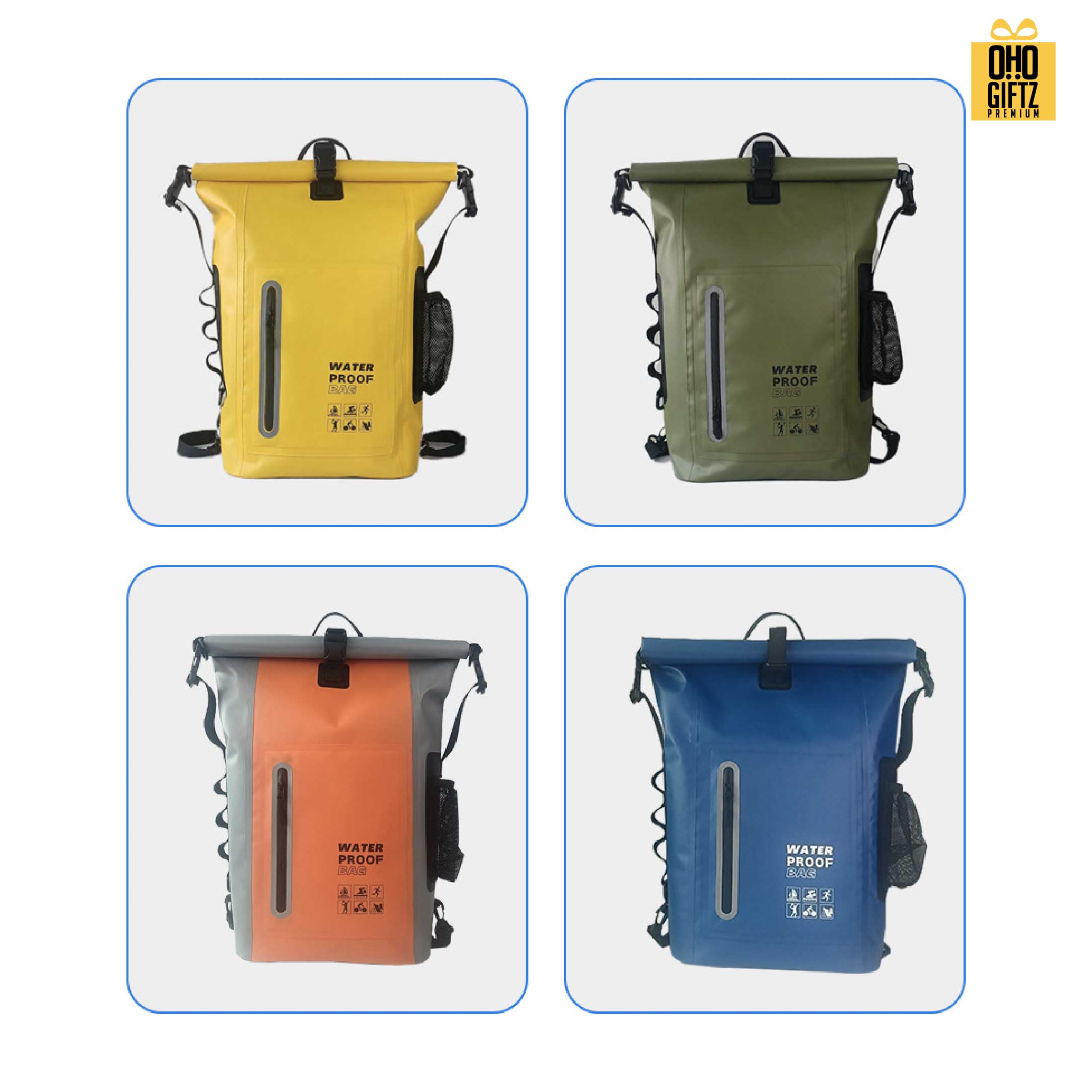 กระเป๋าเป้กันน้ำ Dry Bag Backpack สกรีนโลโก้ ทำเป็นของพรีเมี่ยม