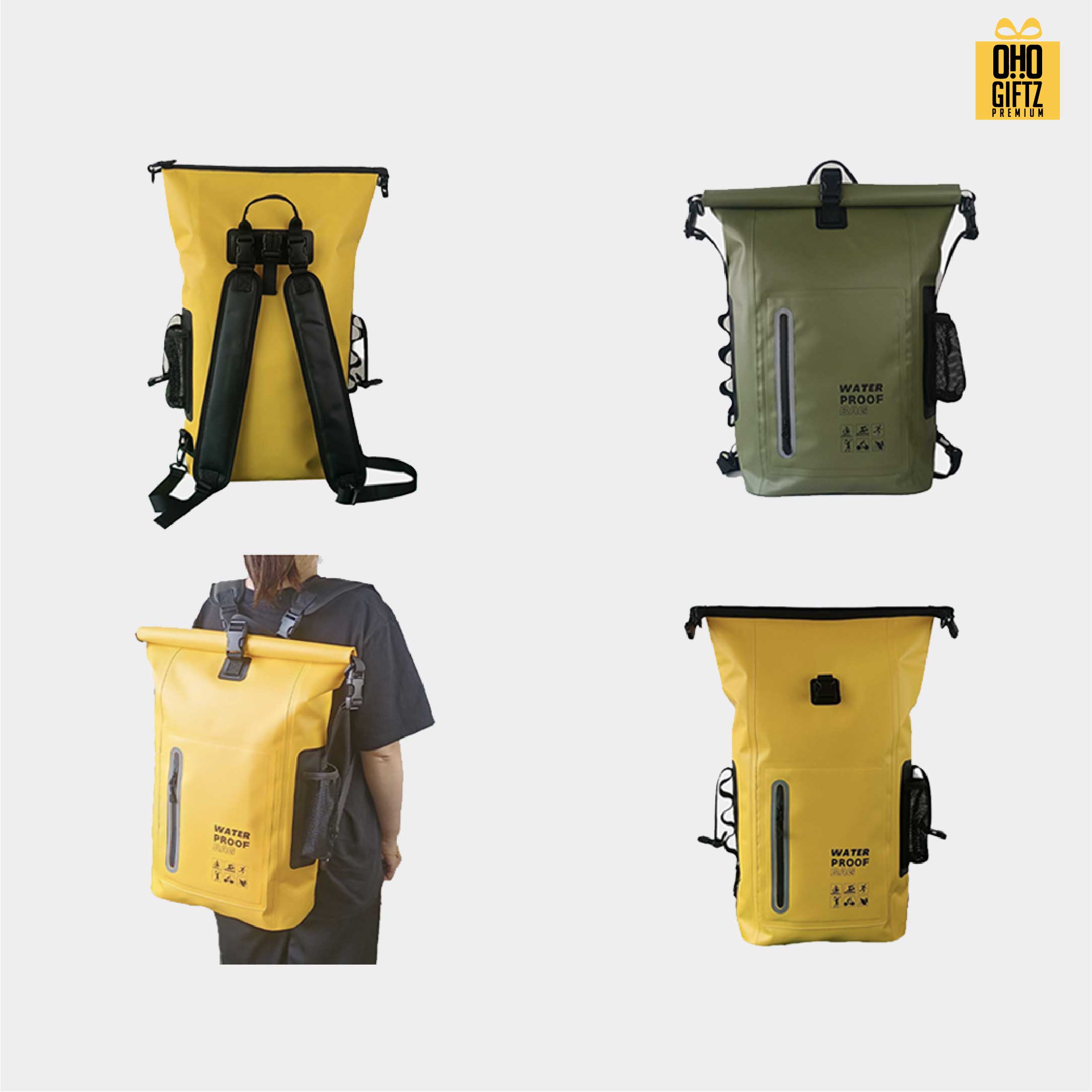 กระเป๋าเป้กันน้ำ Dry Bag Backpack สกรีนโลโก้ ทำเป็นของพรีเมี่ยม