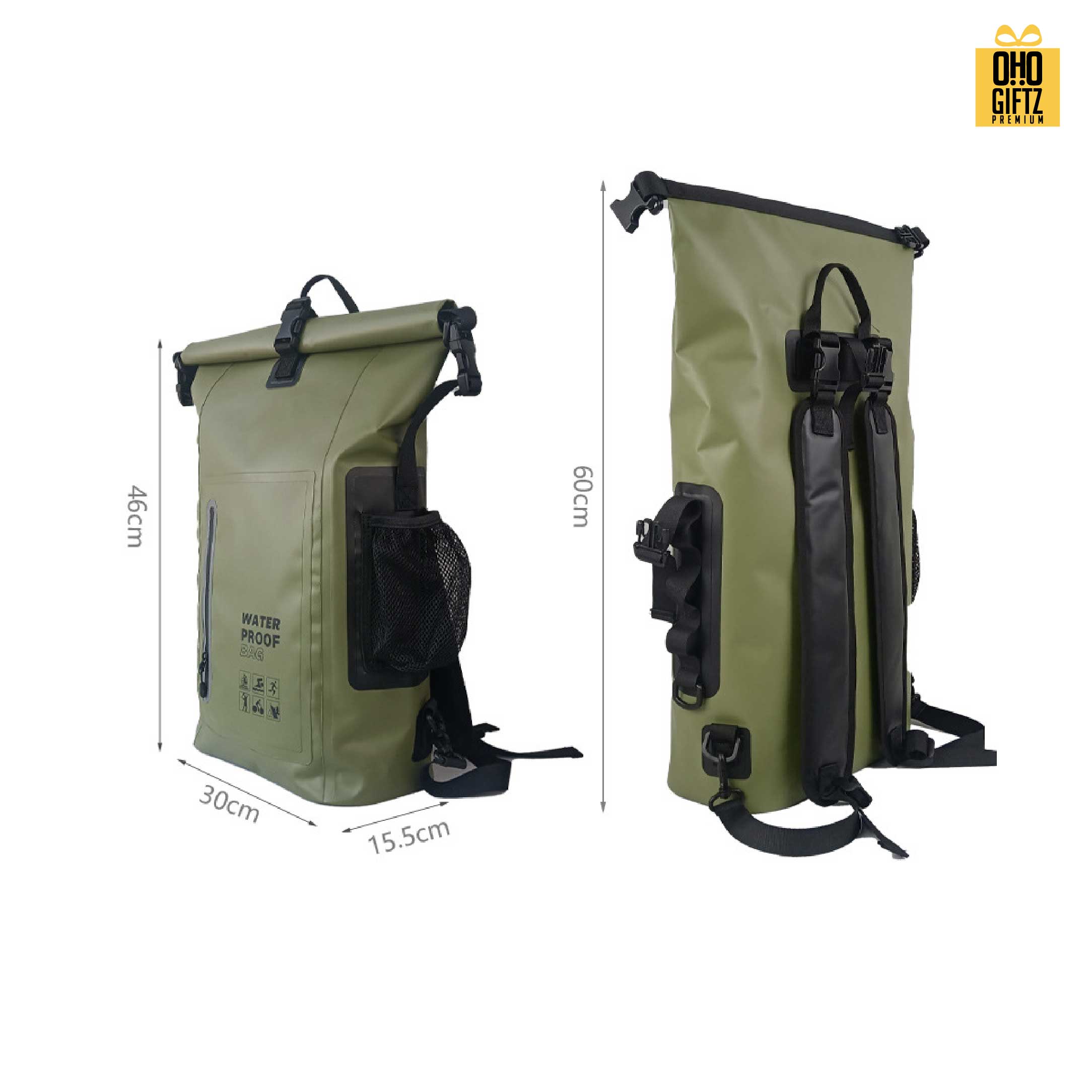 กระเป๋าเป้กันน้ำ Dry Bag Backpack สกรีนโลโก้ ทำเป็นของพรีเมี่ยม